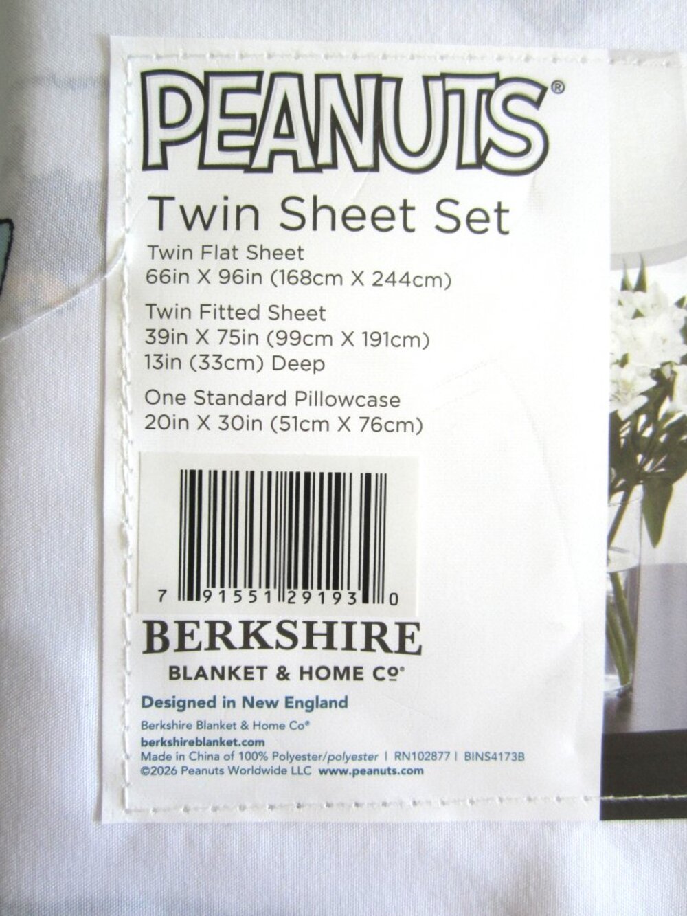 Snoopy Woodstock Peanuts Sleeping Berkshire Twin Sheet Set - Picture 5 of 10